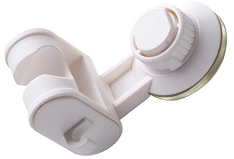 SEWACC Supporto Doccia Regolabile Con Ventosa Rilocabile Staffa Soffione Per Bagno Montaggio Rapido Su Ceramica e Lisci Bianco Multifunzionale