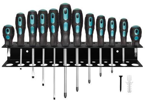 Sucritude Werkzeugwand Halterungen Schraubenzieher, Schraubendreher Wandhalterung Metall, Schraubendreher Halter Zangenhalter Schraubenzieher Halterung Für Lochwand Werkstatt Garagen Und Werkbänke