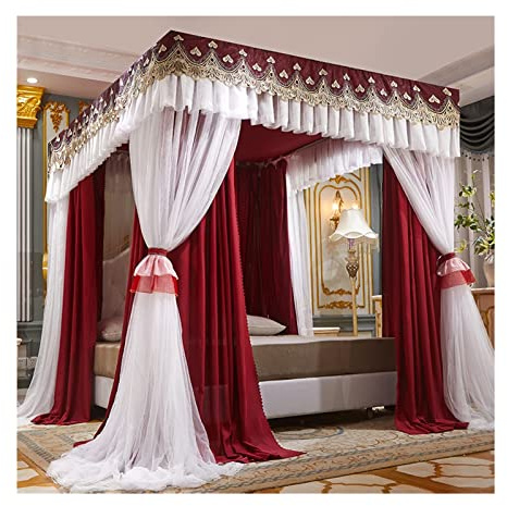 Betthimmel Doppelbett Moskitonetz, Innendekoration Schlafzimmer Luxus Betthimmel, Staubdichter Schlafzimmer Bettvorhang