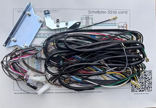 Komplett-Kabelbaum Simson S51 S50 S70 | VAPE Zündung 6V & 12V | inkl. Haltebleche & Schaltplan | Made in Germany