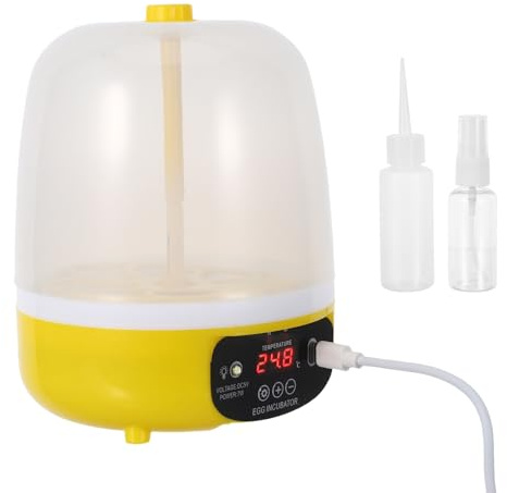 TOBBOMEY Kompakter Eierbrutkasten mit Automatischer Temperaturregelung Usb-betriebener Mini-brutmaschine für Hühner- Gänse Wachtel-eier Geräuscharm und Energiesparend für Zuhause und