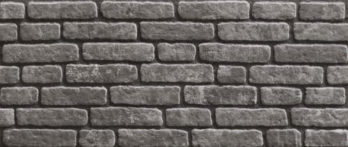 AMON 3D Wandpaneel Styropor Platte 120x50cm Backstein Grau - Fassaden- Wand-Verkleidung Steinoptik Backsteinoptik Styropor-Paneele Natursteinoptik für Küche Wohnzimmer Schlafzimmer Außenbereich