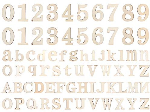 ANKROYU 124 Stück Holz-Alphabet, Buchstaben, Zahlen, Basteln, Dekorieren, pädagogisches Lernwerkzeug für Klassenzimmer, Heimdekoration, Buchsbaum, glatt, leicht