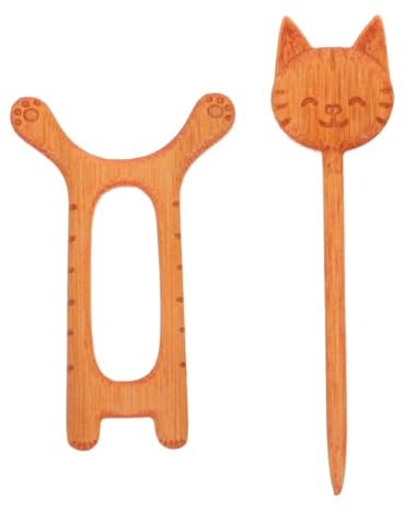 HEMOTON Broche en Bois Chat Motif Animal, Pince à Pull Décorative Légère, Accessoire Mode pour Châles et Pulls, Broche Naturelle pour Vêtements Féminins, Épingle à Foulard Élégante,