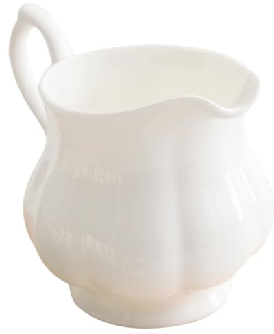 LABRIMP Brocca per Latte in Porcellana Ossea 230 Ml, Brocca da Cucina in Ceramica Europea, Piccolo Bricco per Latte Versatile per Bar, Ristoranti e Uso Domestico