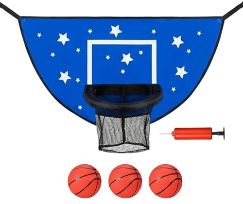 Basketkorg | Solbeständig Halksäker Justerbar Interaktiv | Studsmatta Basketkorg för Barn,För Skola Utomhus TrädGräsplan