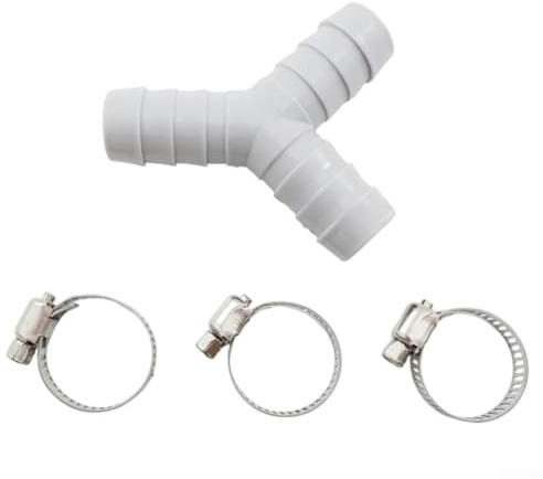 Linnkyfloa Waschmaschine Ablaufschlauch Y Verbinder Set 2 Wege mit 6 Klemmen Geschirrspüler und Waschmaschine Ablaufrohre Kompakt Dual Connector