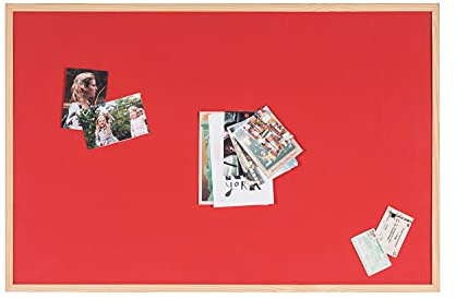 Bi-Office doppelseitige Pinnwand, Kork oder roter Filz, 90 x 60 cm, beidseitig nutzbar