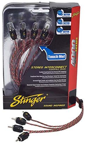 Stinger SI4417 17-Foot 4000 Series Professional 4 Channel RCA Interconnects,BLACK