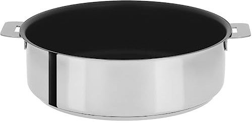 Cristel - S28QE- Sauteuse INOX 28cm sans poignée Amovible - Anti-adhérent Exceliss+ Collection Mutine