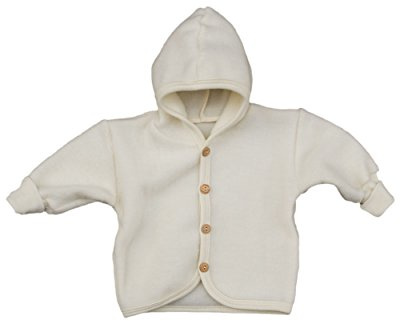Cosilana Baby Jäckchen mit Kapuze aus weichem Wollfleece, 60% Schurwolle kbT, 40% Baumwolle (kbA)