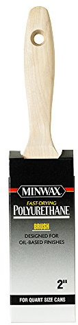 Minwax 427350008 Polyurethane 2 Trim-Black China Bristle Blend Brush/Roller/Applicator, 2 Inch, White
