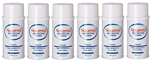 Noxzema Shaving Foam Cream - Jabón de espuma de afeitar (6 unidades, 300 ml), color blanco