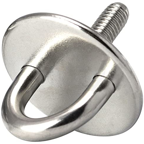 OPIOL QUALITY® Augplatte Rund mit Gewinde M10 50 mm aus Edelstahl A2 V2A (5 Stück) Wandöse Decksplatte Ösenplatte Halterung Haken Öse Wandhaken Wandhalterung Ösenplatte
