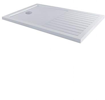 MILANO White Low Profile Rectangular Shower Drying Tray 1600 x 800mm