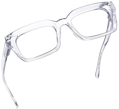 Glasögon för damer – överdimensionerade fyrkantiga designglasögon för kvinnor genomskinliga