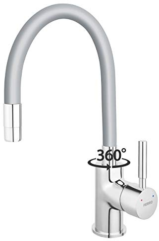Küchenarmatur SILBER Spültisch Armatur flexibel Wasserhahn 360° schwenkbar Einhebelmischer Küche