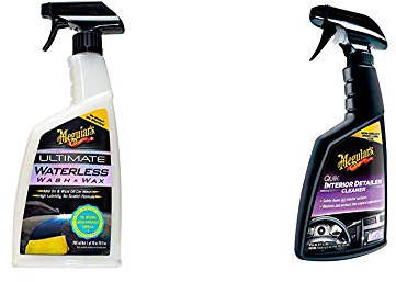 Meguiar's G3626EU Ultimate Waterless Wash & Wax Trockenwäsche, 768ml & G13616EU Quik Detailer Interior Innenraumreiniger, 473 ml