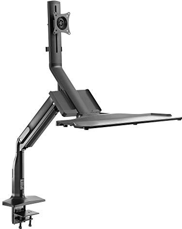 RICOO Monitorhalterung Monitor Halterung mit 2X USB 3.0 für 13-32 Zoll VESA Tischhalterung TS5411 Monitorarm mit Tastaturablage Bildschirmhalterung Monitorständer Arme für Computermonitore