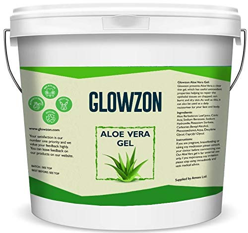 Aloe Vera Gel - 99% Pure - 500G - For Skin & Hair - By Glowzon