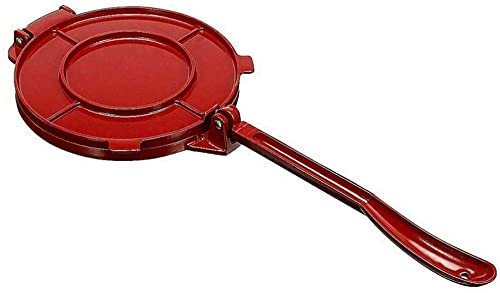 BERTY·PUYI Tortilla Press Tortilla Machine Non-Stick Stainless Steel Corn Flour Dough Gauge Kitchen Press Cooking Supplies for Mexican Taco Pizza-red
