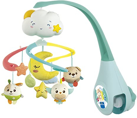 Baby Clementoni - Sweet And Dream COT Mobile, Giostrina Elettronica Lettino Neonati, con Luci, Suoni e Melodie Rilassanti, Accompagna i Bambini nel Sonno, Stimola i Sensi, Giocattolo Musicale, 17710