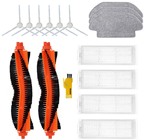 aotengou Kit de Accesorios de Repuesto para Xiaomi Robot Vacuum Mop 2S Xiaomi Mop P Xiaomi Robot Vacuum S12 Robot Aspirador 2 cepillos Principales y 4 filtros y 6 cepillos Laterales y 3 trapeadores