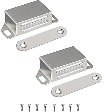 LOOGI - Chiusura magnetica per porta dell'armadio, in acciaio inox, 10 kg, per porte di armadi, cassetti, mobili (2 pezzi)