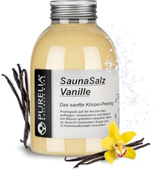 PURELIA Sauna Salz Vanille 650g Peelingsalz Sauna Salz Peeling Körperpeeling