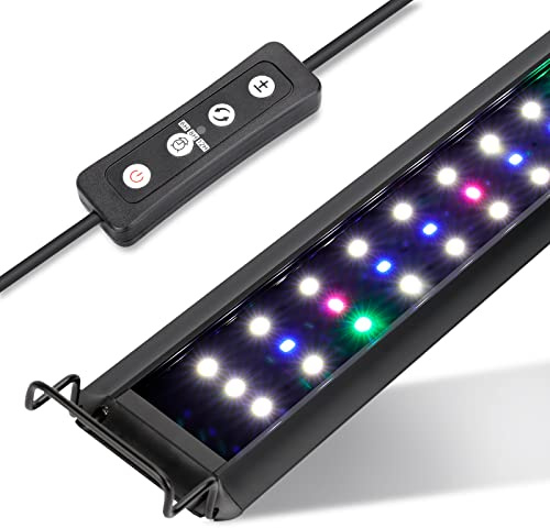 hygger Akvariebelysning, 23 W RGB LED-akvariebelysning för sötvattentank med 10 ljusstyrkenivåer, justerbar timer, 3 lägen för 81–101 cm planterad tank