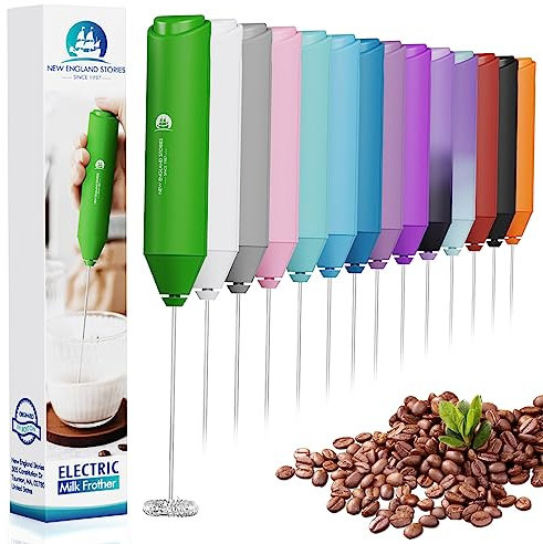 Powerful Milk Frother Handheld Foam Maker, Mini Whisk Drink Mixer for Coffee, Cappuccino, Latte, Matcha, Hot Chocolate, No Stand, Green