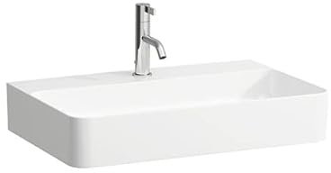 LAUFEN VAL Aufsatzwaschtisch, 1 Hahnloch, ohne Überlauf, US geschl. 650x420mm, H8162847571111, Farbe: weiß matt