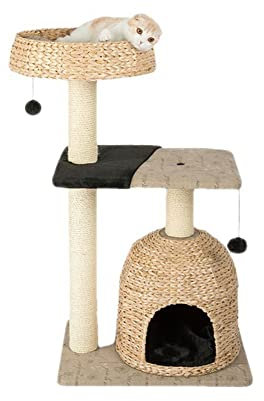 DOOKAA wandkratzbaum deckenhoher kratzbaum Kratzbaum Kratzbaum, 105 cm Kratzbaum, Stabiler Etagen-Kletterturm für Katzen, mit 2 Sisalstämmen