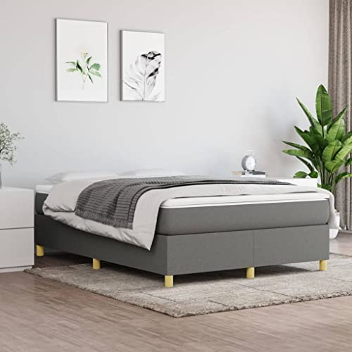 prissent Boxspringbett 140x200 cm Bettrahmen Bett Boxspring Mit Lattenrost Betten Bettgestell Bed Frames Hohes Bett Boxspring Bed GäStebett Schlafbett Single Bed Dunkelgrau