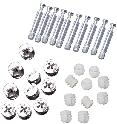 Healeved Cam Lock Möbelverbinder Befestigungsschrauben Möbel Schraubdübel Für Schränke Und Regale Metall 24 Stück Montagezubehör Für Möbelplatten