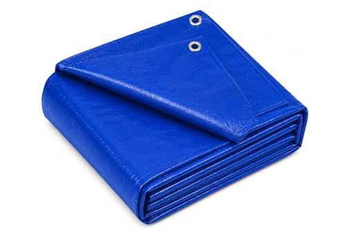 Blue Heavy Duty Tarpaulin Waterproof Cover Tarp Ground Camping Sheet Tent (4x6m)