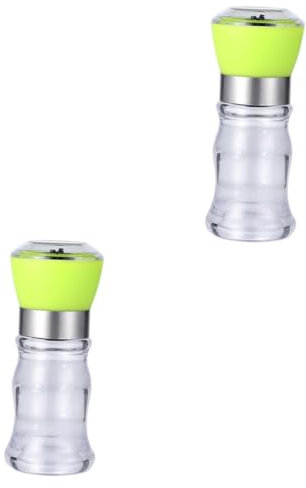 Ciieeo 2pcs Manual Pepper Mill Salt Shaker Grinder for Kitchen and Salt Seasoning Random Color