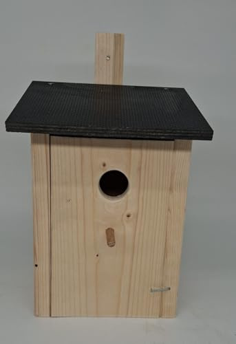 Nistkasten Nisthöhle für Vögel Vogelhaus Nistkasten zum Aufhängen Bruthöhle mit Einflugloch 30mm Natur (N2)