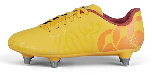 Canterbury Kid's Speed Infinite Team Junior mjuk mark rugby stövel bärnsten gul orange krossa marsdamm, Bärnsten gul orange krossad marsdamm, 35 EU