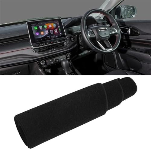 Car Interior Accessories Für Jeep Für Kompass 2021 2022 2023 2024 Auto Dashboard Abdeckung Vermeiden Licht Pads Sonnenschutz Matten Teppiche Zubehör Centre Console Dashboard Cover (Color : A Black SI