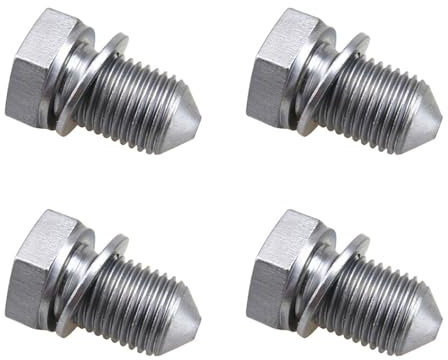 4 Stück Ölablassschraube Mit Dichtring, Ablassschraube der Ölwanne, Legierter Stahl Ölablassschraube, Oelablassschraube Mit Unterlegscheibe Gewinde Laenge Kompatibel Mit N90813202, für Autos