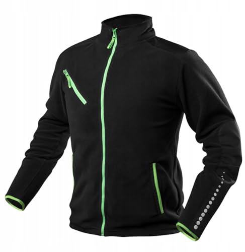 NEO TOOLS Herren Fleece Arbeitsjacke mit Cordura Blau/Schwarz Gr. S-3XL | Premium Fleecejacke, Für Männer mit Reflektierenden Elementen, Warme und Leichte Strickfleecejacke, Neoneinsätze