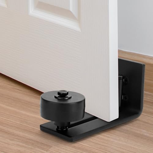 QWORK® 2 Stück Einstellbar Bodenführung für Schiebetür, Laufschienen für Schiebetüren, Bodenführung Schiebetür mit Schrauben