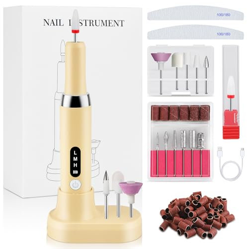 Fresa Elettrica per Unghie Professionale Manicure 35000 Giri Lima Frese Nail Drillpedicure Elettrico Semipermanente Micromotore Gel Portatile Macchina Set Trapano Cuticole senza Filo Calli Duroni