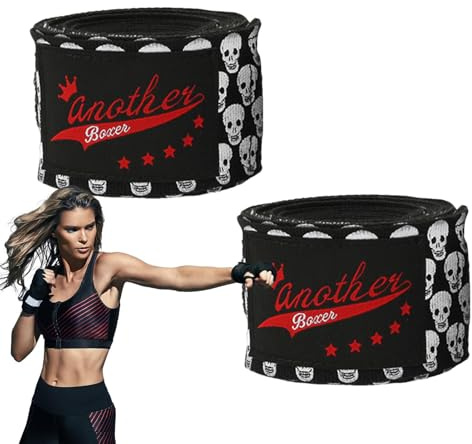 Muay Thai-Handbandagen | Totenkopf-Druck, MMA-Handbandagen, 3 m – professionelle Schutzausrüstung, elastische Bandagen für Erwachsene, Männer, Frauen, MMA und Boxen