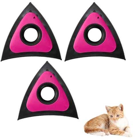 3 Stück Tierhaarentferner Bürste für Couch & Auto - Hundehaarentferner, Katzenhaarentferner, Effiziente Pet Hair Remover für Textilien, Möbel, Teppich, Bettwäsche & professionelle Autopflege (Rot)
