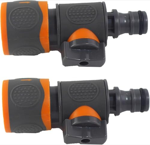 Daaxing 2PCS Garden Hose Pipe in Line Tap Shut Off Valve Fitting Connect Adaptor,Quick Release in Line Shut Off Valve,Easy to Install