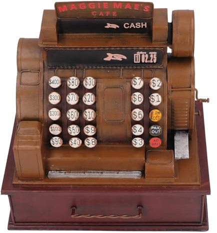 Registrierkasse Im Alten Stil, Exquisite Dekorative Verzierung für das Heimbüro, Stressabbauend, Kunstzubehör aus Eisen