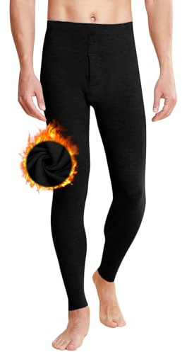 Lange Unterhosen Herren,Fleece Thermohose Herren Thermounterwäsche Thermounterhose Lang Unterhosen Männer Lang Thermo Hose für Winter