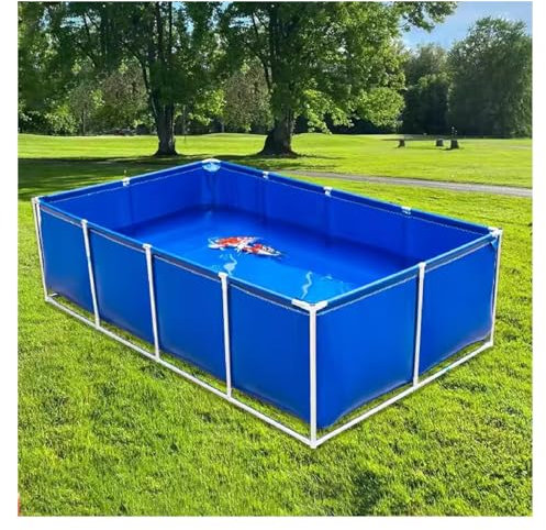 PVC-Aquariumbecken für den Außenbereich mit Ablassventil | Temporäres Auffangbecken aus 0,6 mm Plane für Koi, Salzwasserfische und Schildkröten | Langlebiger Wasserspeicherteich für Fische u
